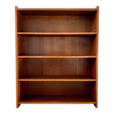 Bookcase at stained teak wood support height, circa 1960-1970