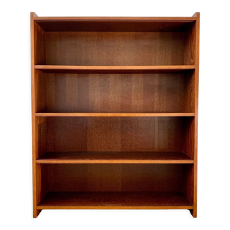 Bookcase at stained teak wood support height, circa 1960-1970