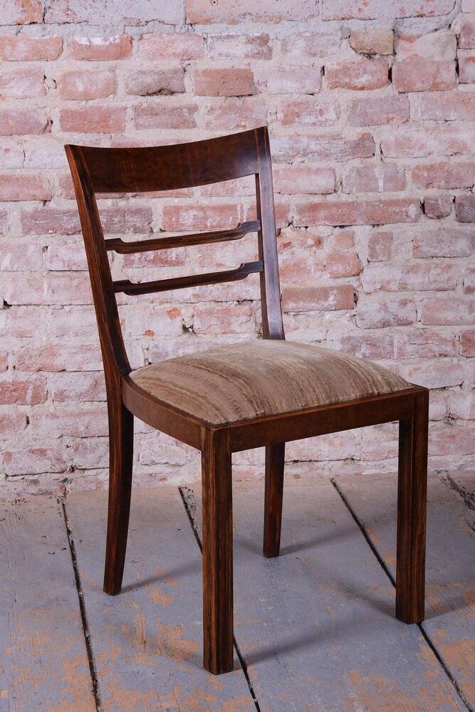 Art Deco Chairs in Walnut, Czech, 1920s, Set of 6