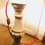 Table of old baluster lamp