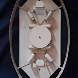 Erco large oval wall light with mirror in melted ice acrylic, 1970s