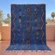 Tapis Handmade Marocain bleu décoré 200cmx300cm