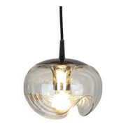 Peill & Putzler Futura suspension in ribbed glass and chrome 1970