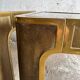 Pair of Gold Bronze Side Tables with Smoked Glass Tops — Solid Bronze, 1970s Belgian Design