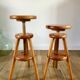 pair of adjustable architect stools pine style 60s