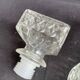 Chiseled glass whiskey service carafe and 6 Italian glasses