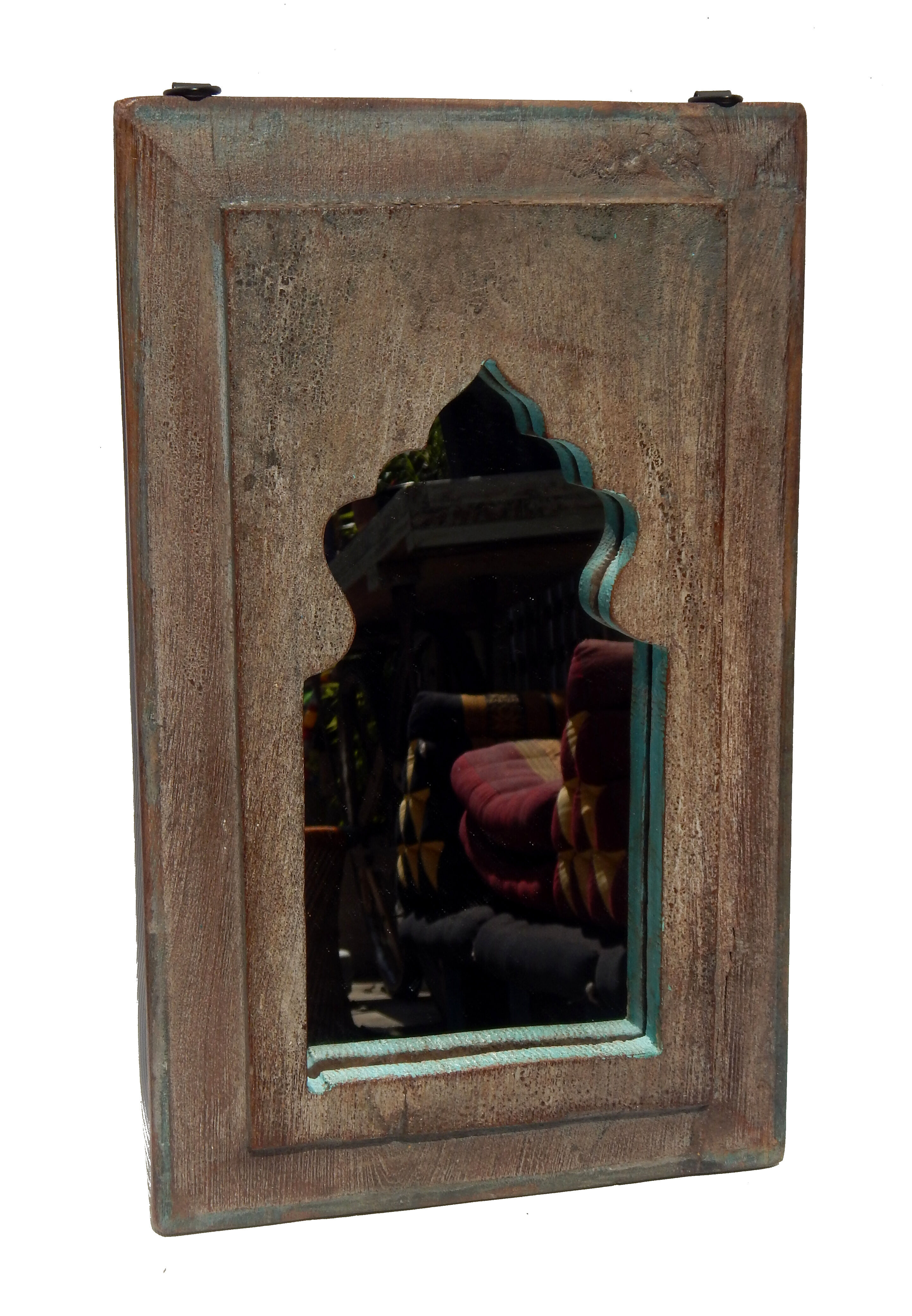 Mirror patine grey teck 27x44cm