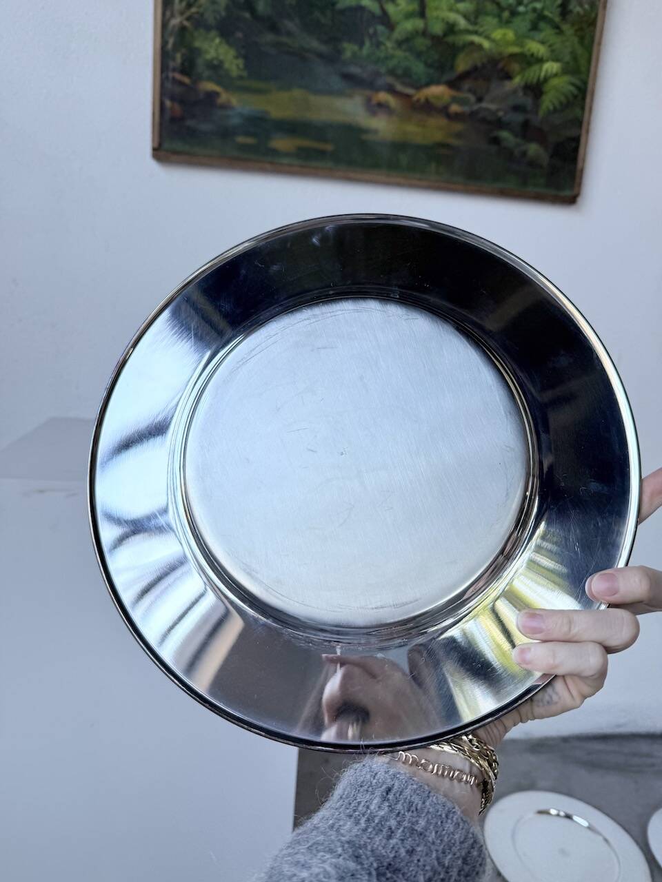 Set of 12 plates - underplates - silver-plated metal Emile Puiforcat