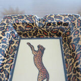 Porcelain leopard ashtray 70s 80s