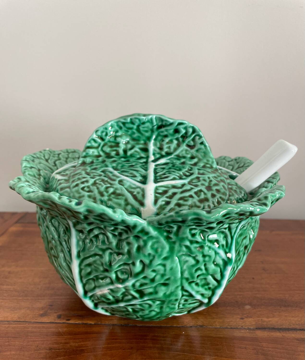 Tureen slush green cabbage with its spoon