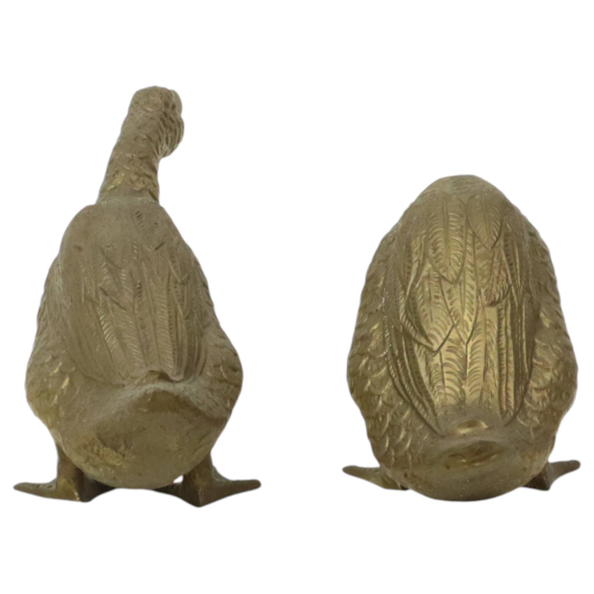 Pair of Bronze Ducks and Geese Figurines France 1940s