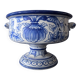 Antoine Montagnon in Nevers: footed bowl in porcelain with blue decoration.
