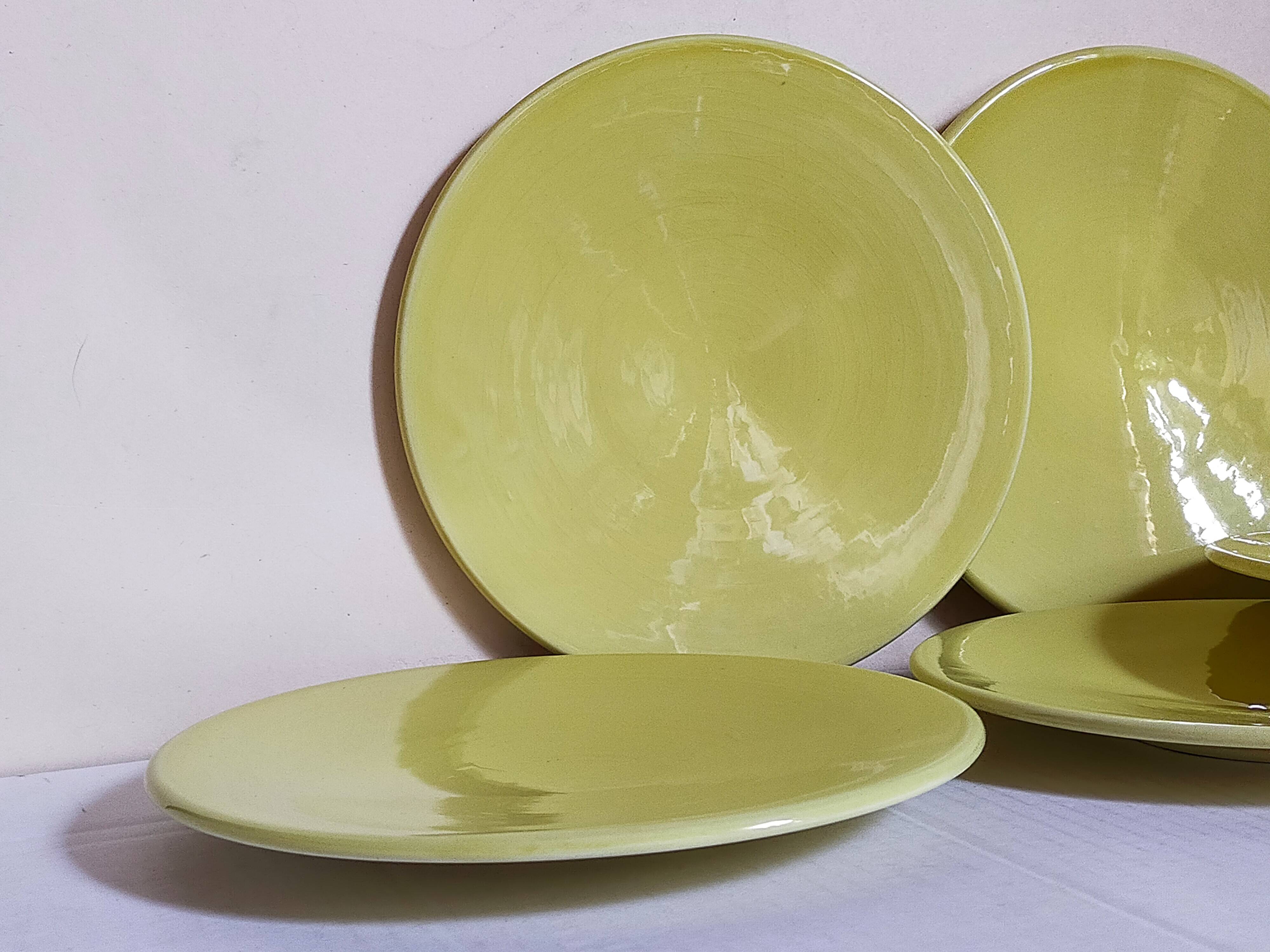 Six vintage Czech ceramic dessert plates