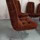 Set 6 chaises baquet velours chrome années 70