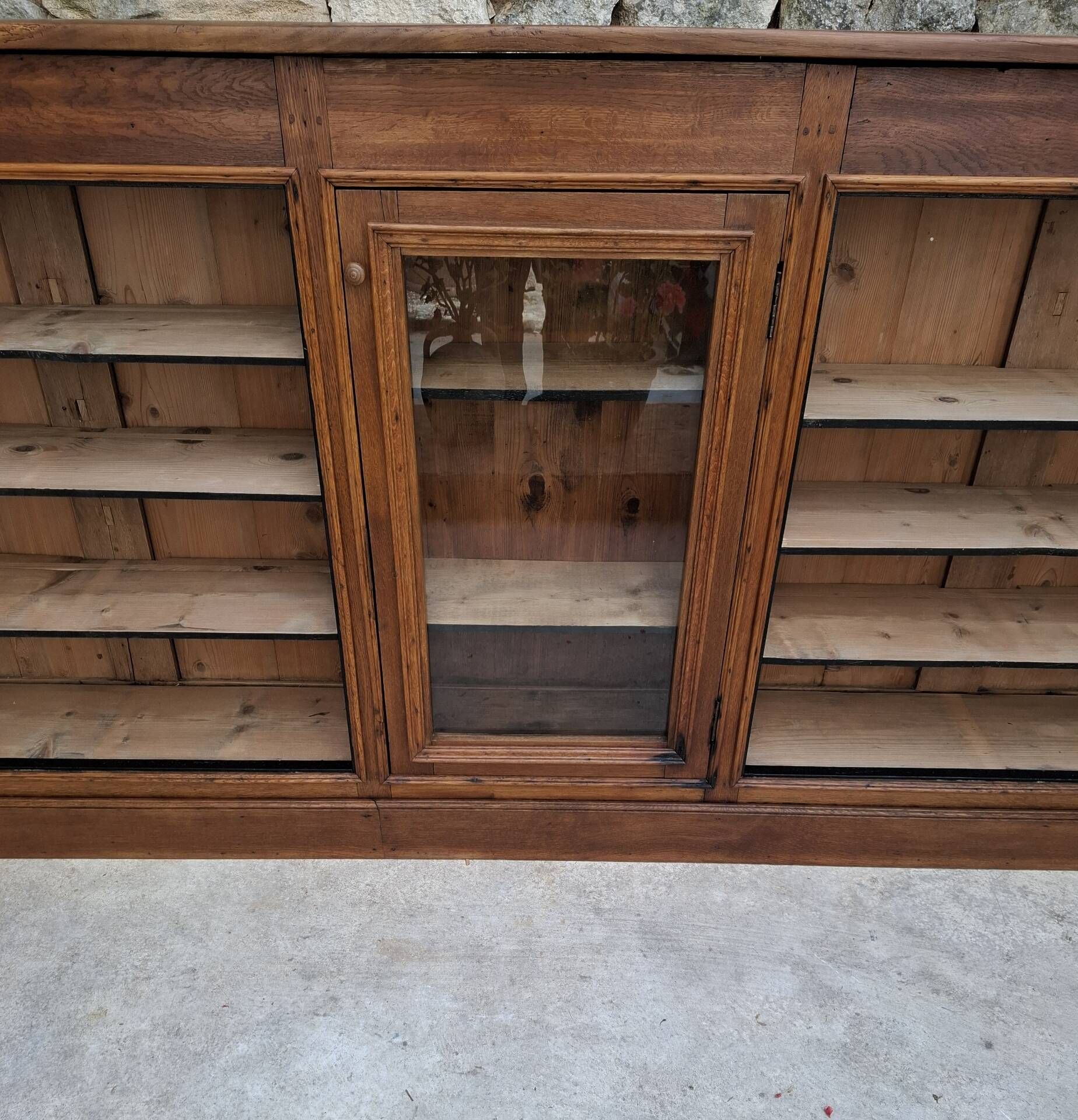 Oak display cabinet 237 cm