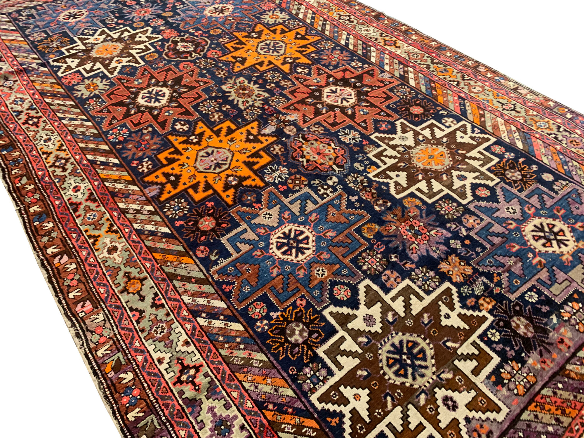 Antique Caucasian Star Kazak Rug- 190x355cm