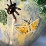 Majolica Palissy vase, dating from the Victorian era circa 1890