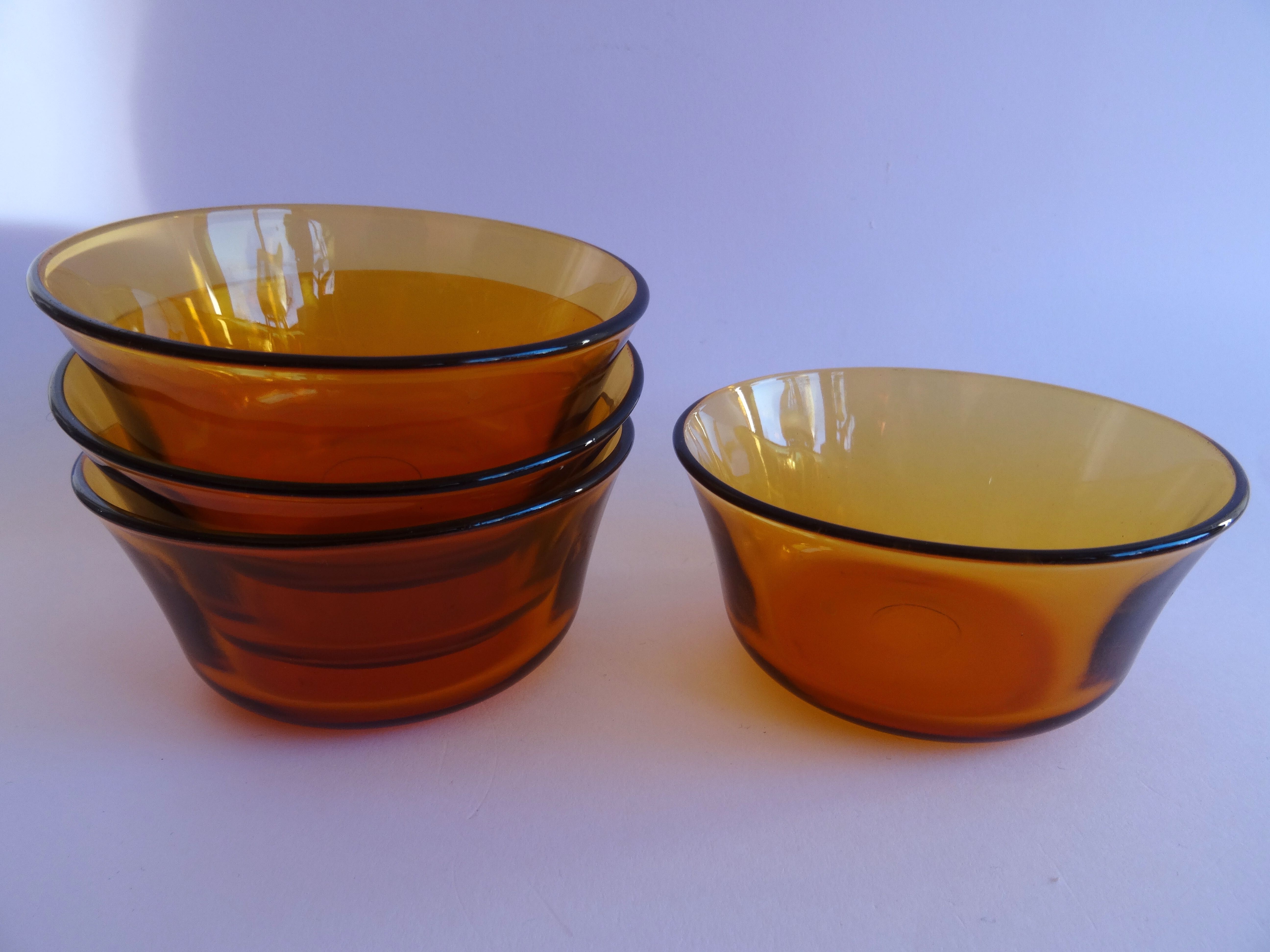 Raviers Duralex en verre ambré