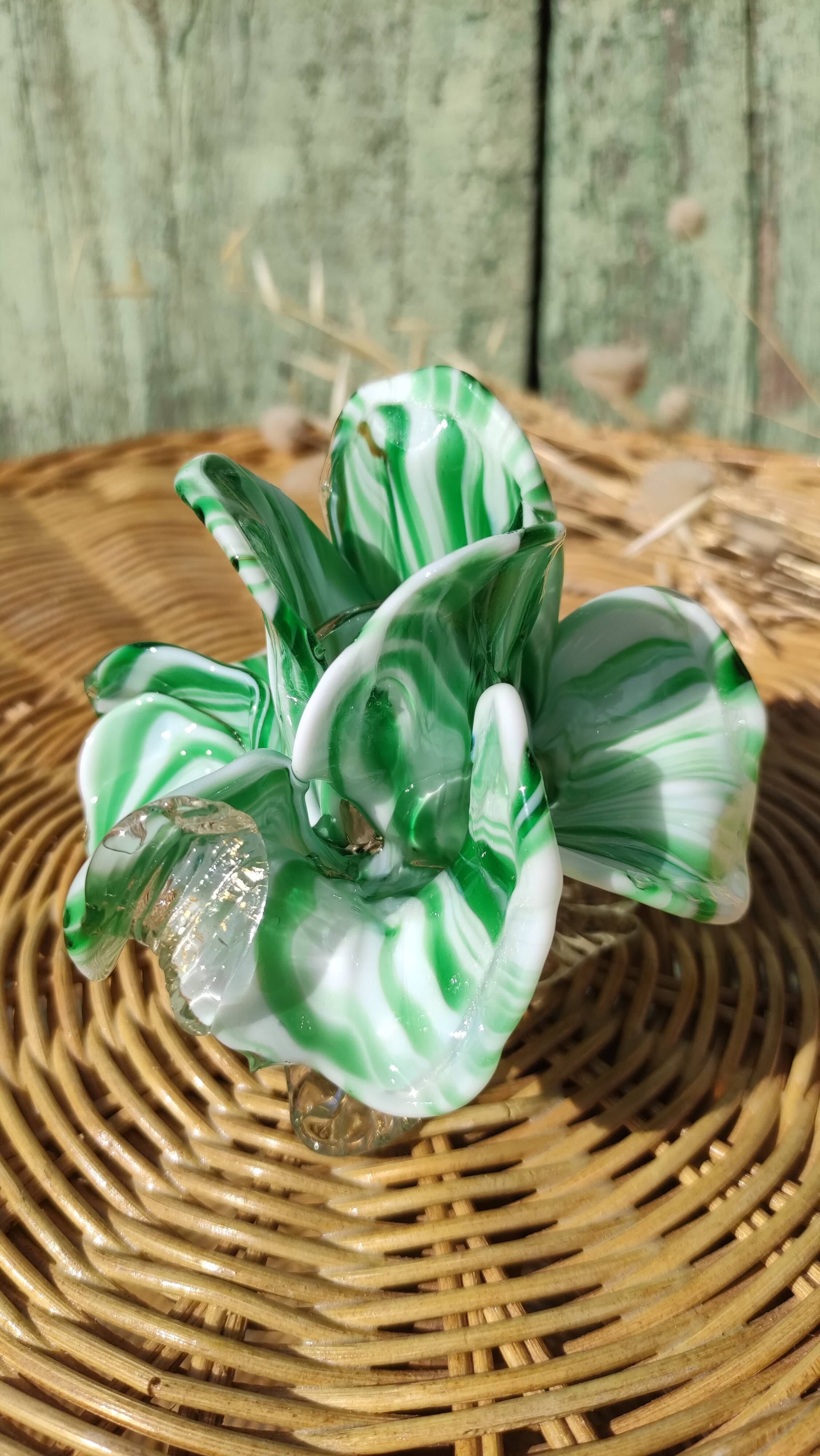 Handcrafted candle holder in Murano glass, unique piece