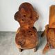 Paire de chaises brutalistes savoyardes en pin