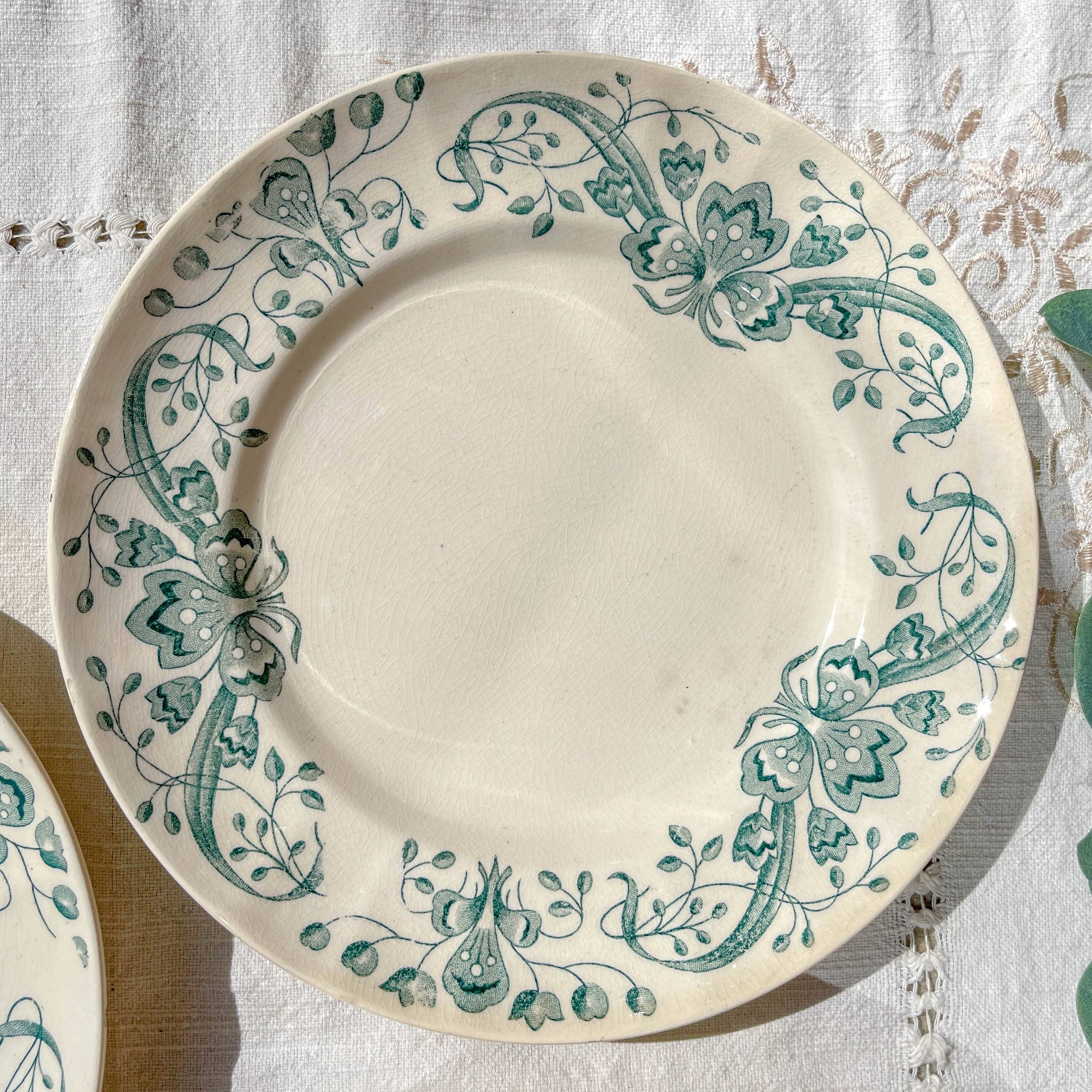 Set of 6 Small Antique Iron Earth Plates "Figuig" – Longchamp 19th Century