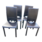 Lot de 4 chaises vintage cuir