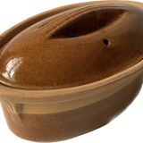 Small beige & brown terracotta terrine