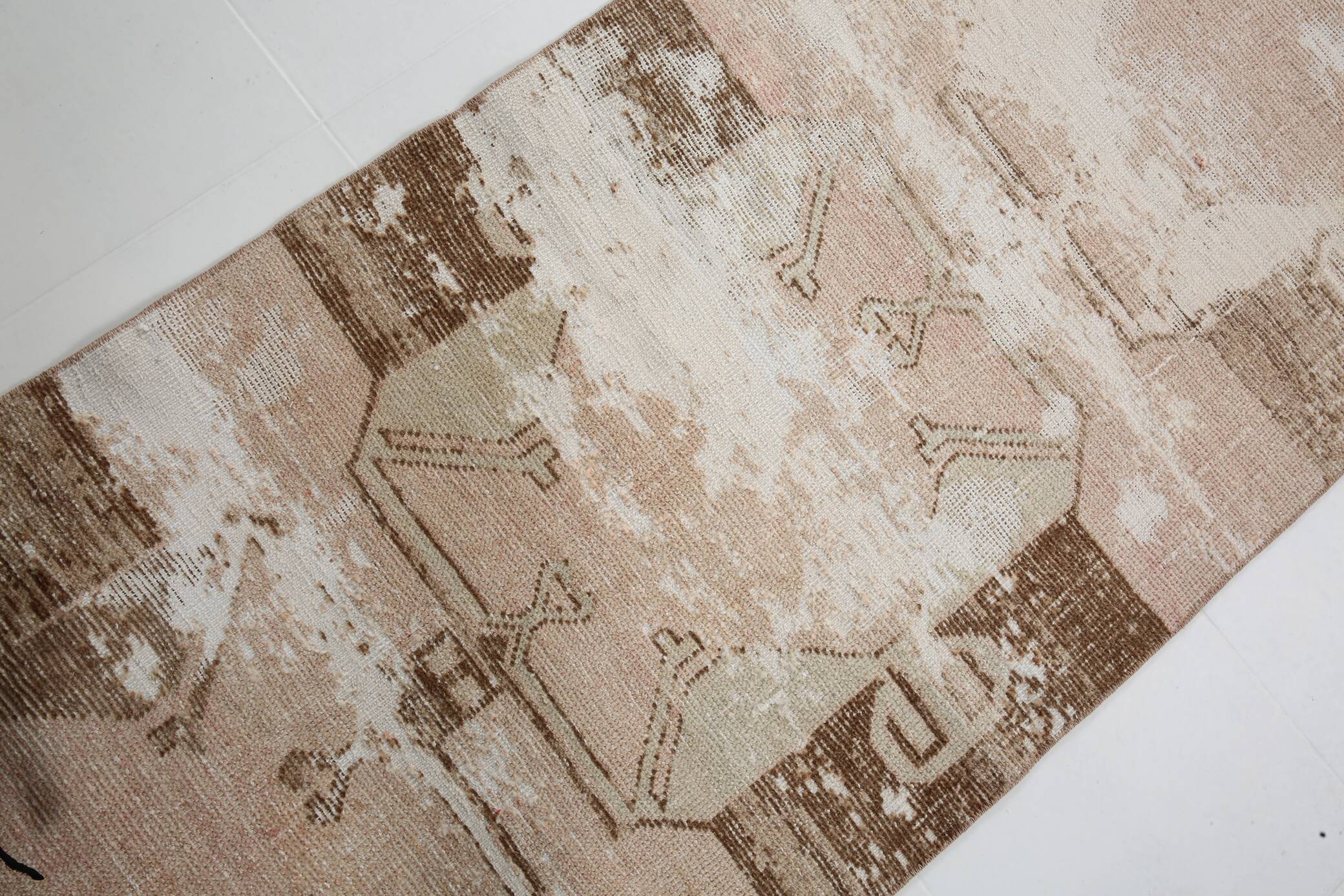 3x11 Rug For Kitchen Brown Beige Turkish Runner Rug, 86x325Cm SK 5286