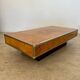 Old Italian design coffee table from the 70s in elm burl and metal / Willy Rizzo