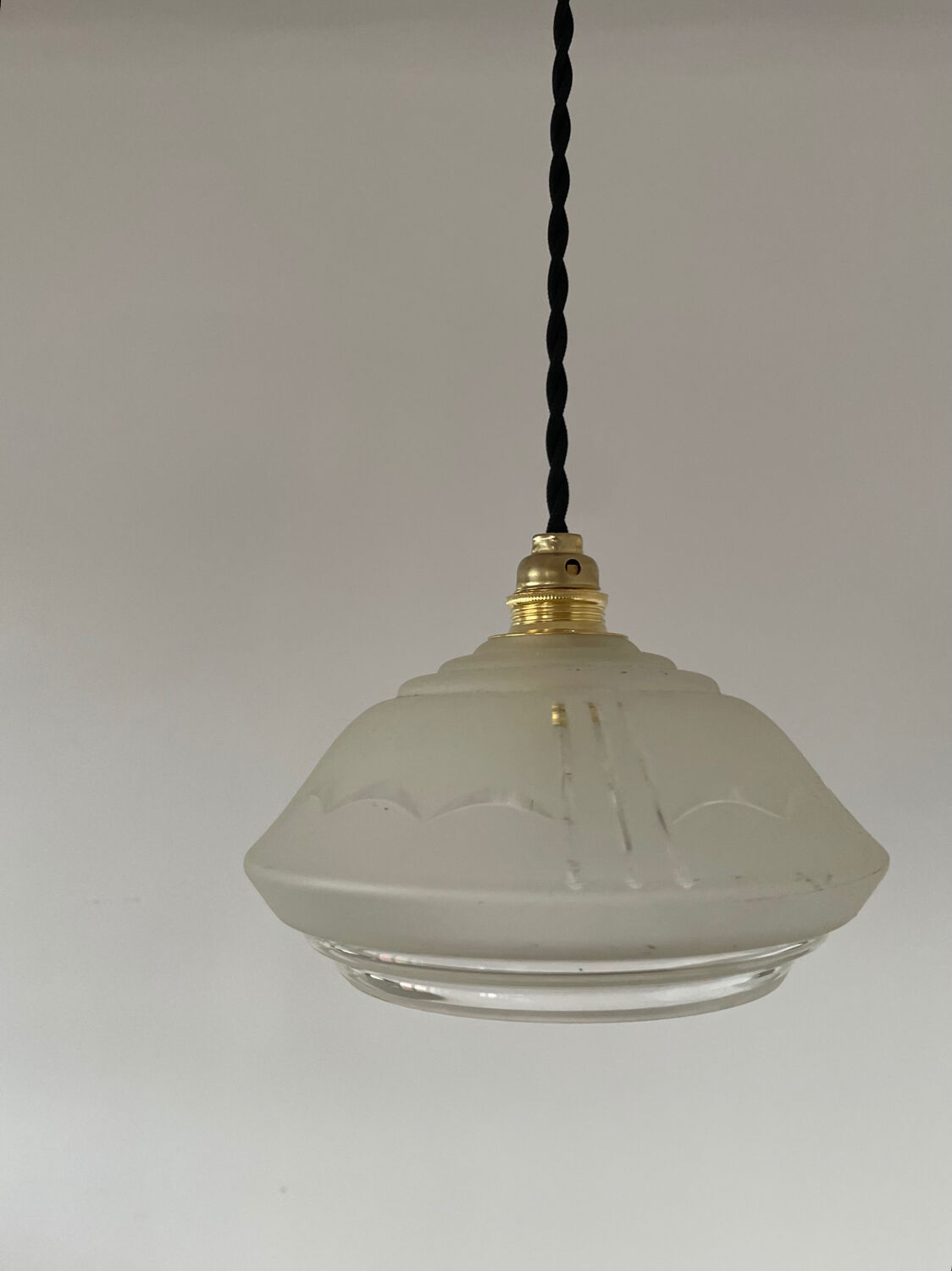 Small Art Deco glass pendant light