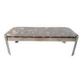 Table basse en marbre Breccia et chrome , circa  1970/80'