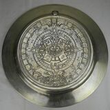 large antique wall plate Mexico alpaca Mayan calendar vintage wall plate decor