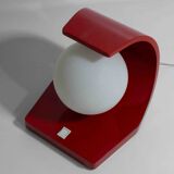 Lampe « orbe » de l'ère spatiale dans un boîtier en stratifié rouge, Italie, années 1960