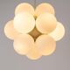 Kaiser Sputnik chandelier, molecular shape, 12 opal glasses, Germany, 1970s