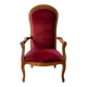 Louis XV armchair in wood and red velvet