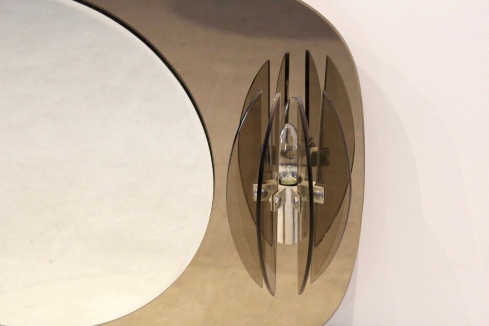 Glass mirror Italian two-tone with sconces glass