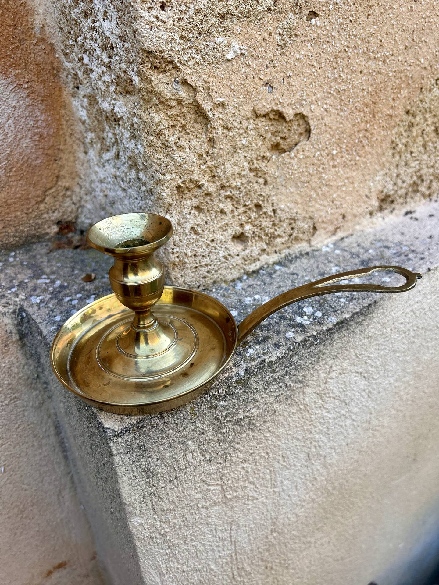 Brass hand candlestick
