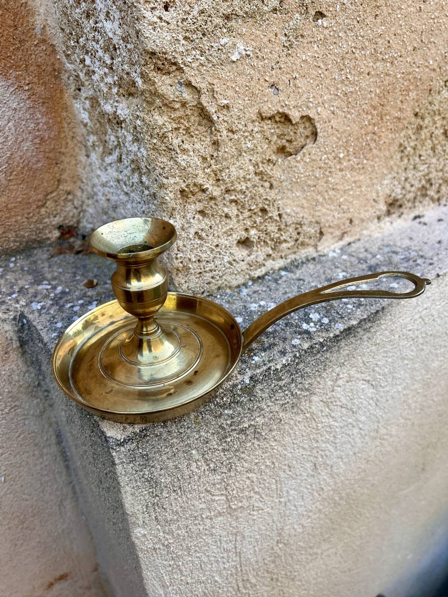 Brass hand candlestick
