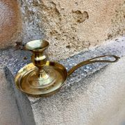 Brass hand candlestick