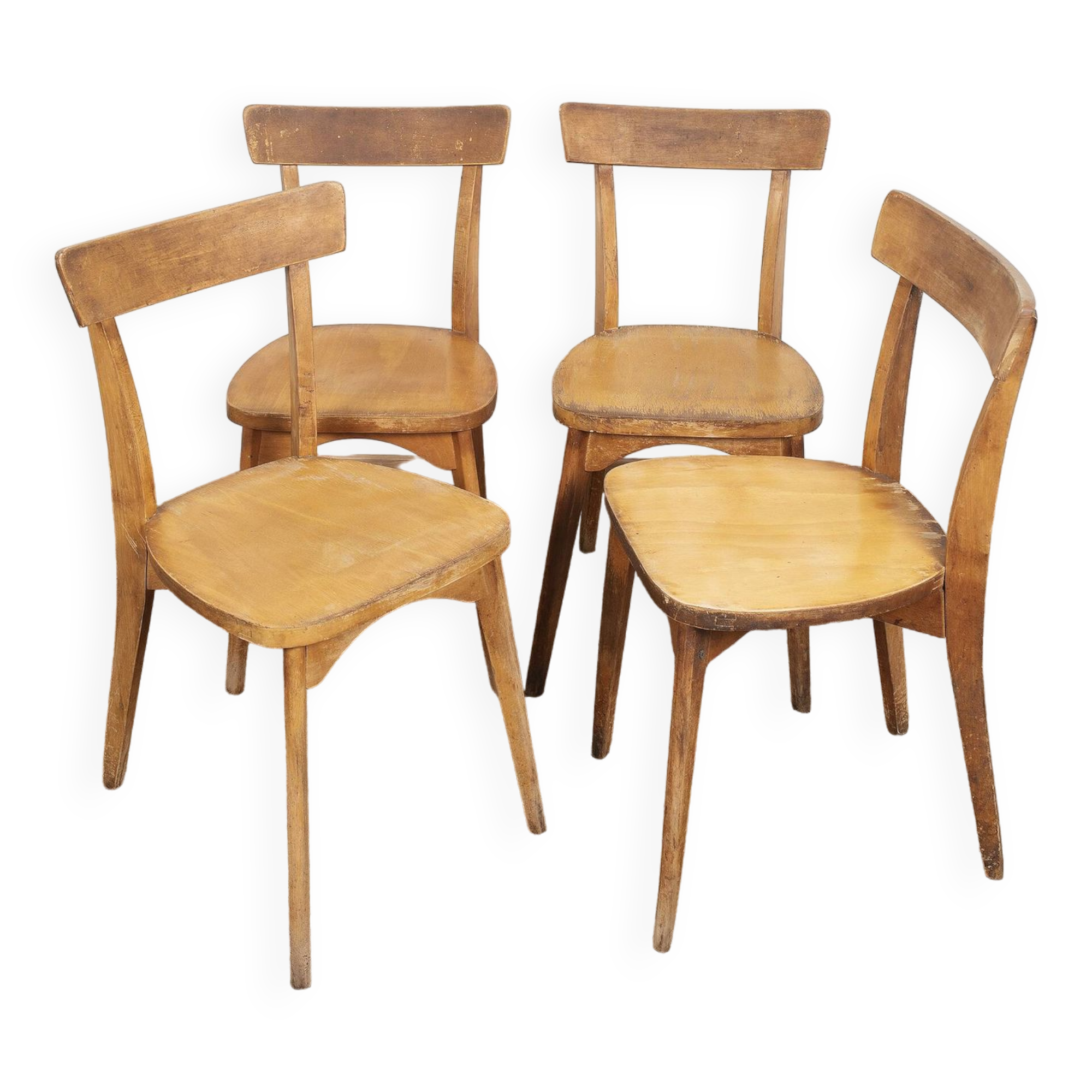 Ensemble de 4 chaises de bistrot luterma, estampillées