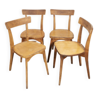 Ensemble de 4 chaises de bistrot luterma, estampillées