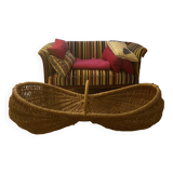 Burgundy maxi wicker basket