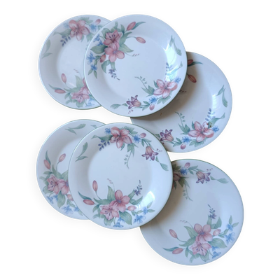 Royal Doulton ''Carmel'' 1991   6 assiettes à dessert décor floral