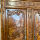 Bressane cabinet dated 1863, in walnut, ash and ash magnifying glass