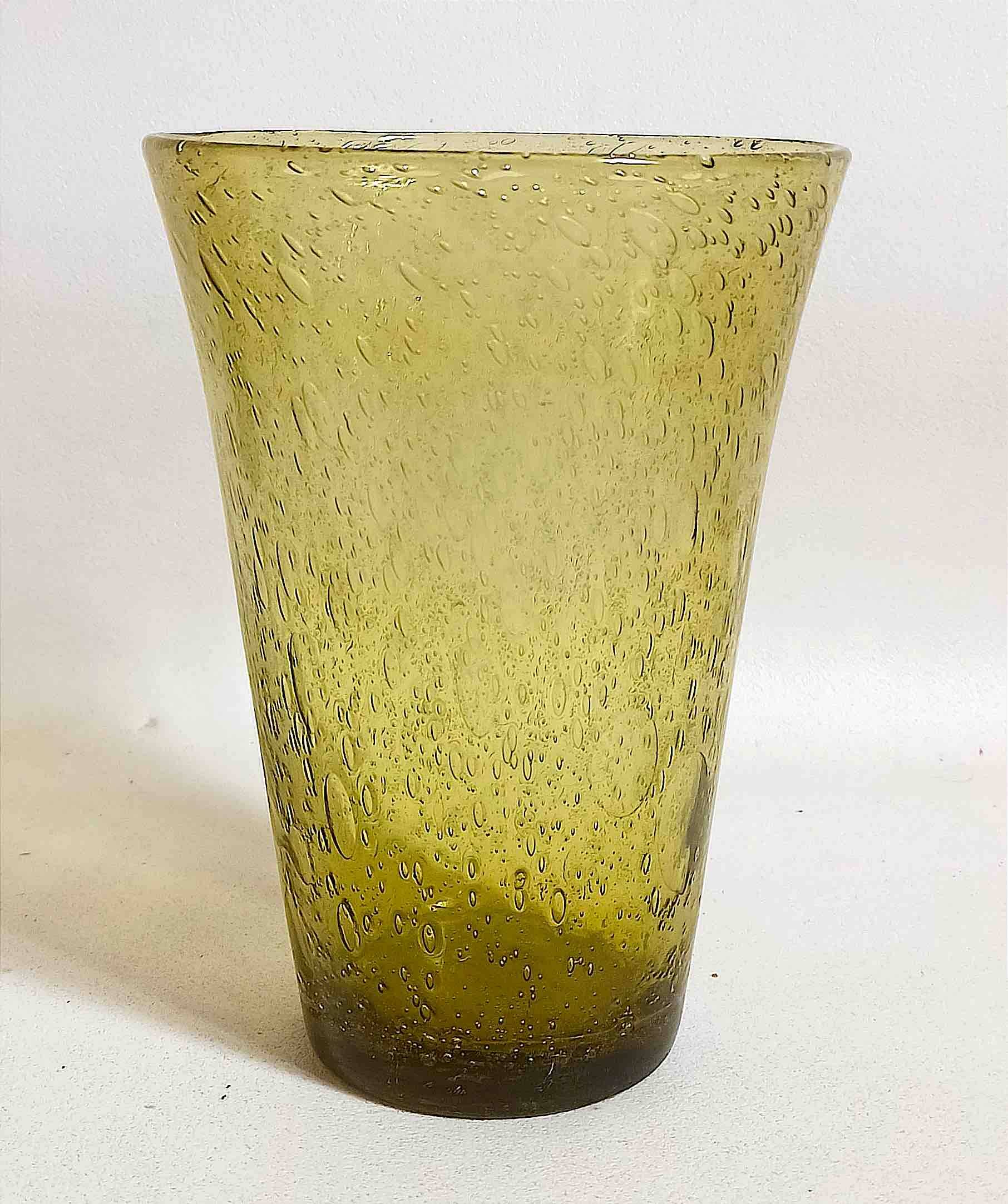 Biot bubble glass vase from the 70s, height 25 cm