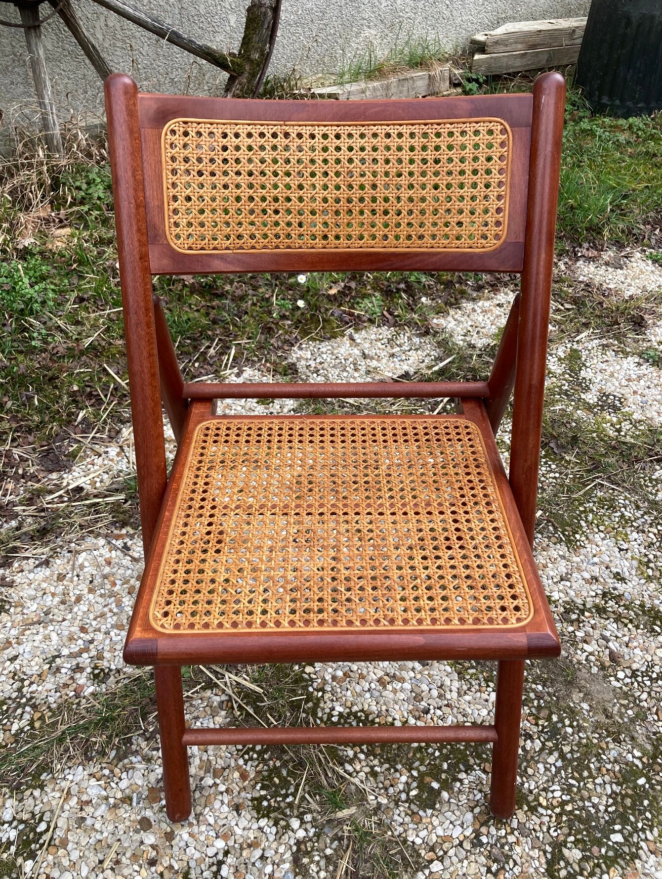 Pair of Italian folding chairs in vintage canning