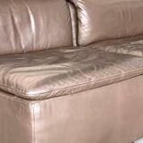 Vintage Scandinavian armchair in iridescent bronze leather, Ligne Roset armchair
