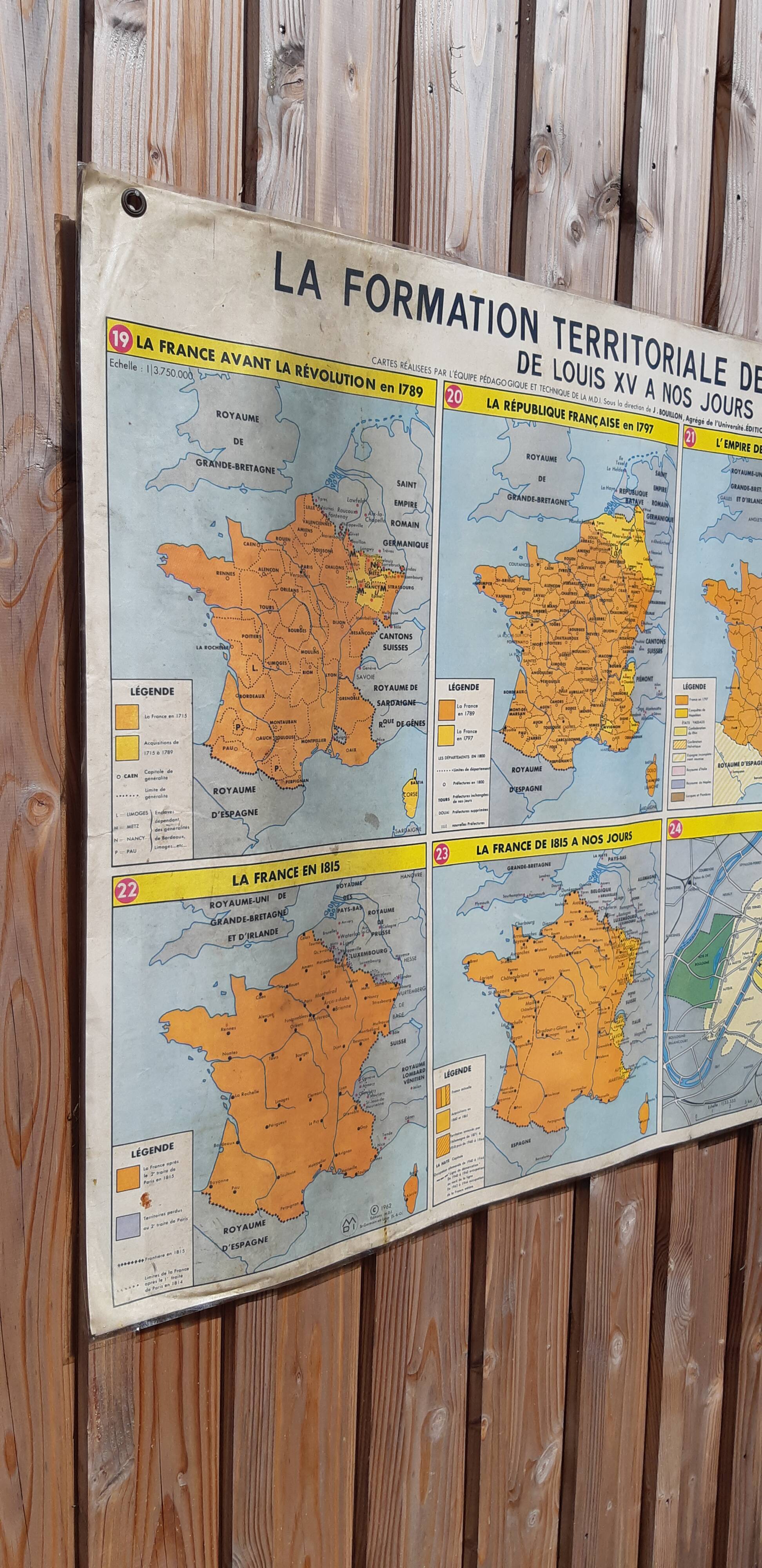 School map "The territorial formation of France"