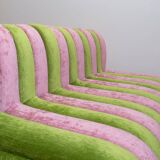 Pink and green velvet bench 2 seas