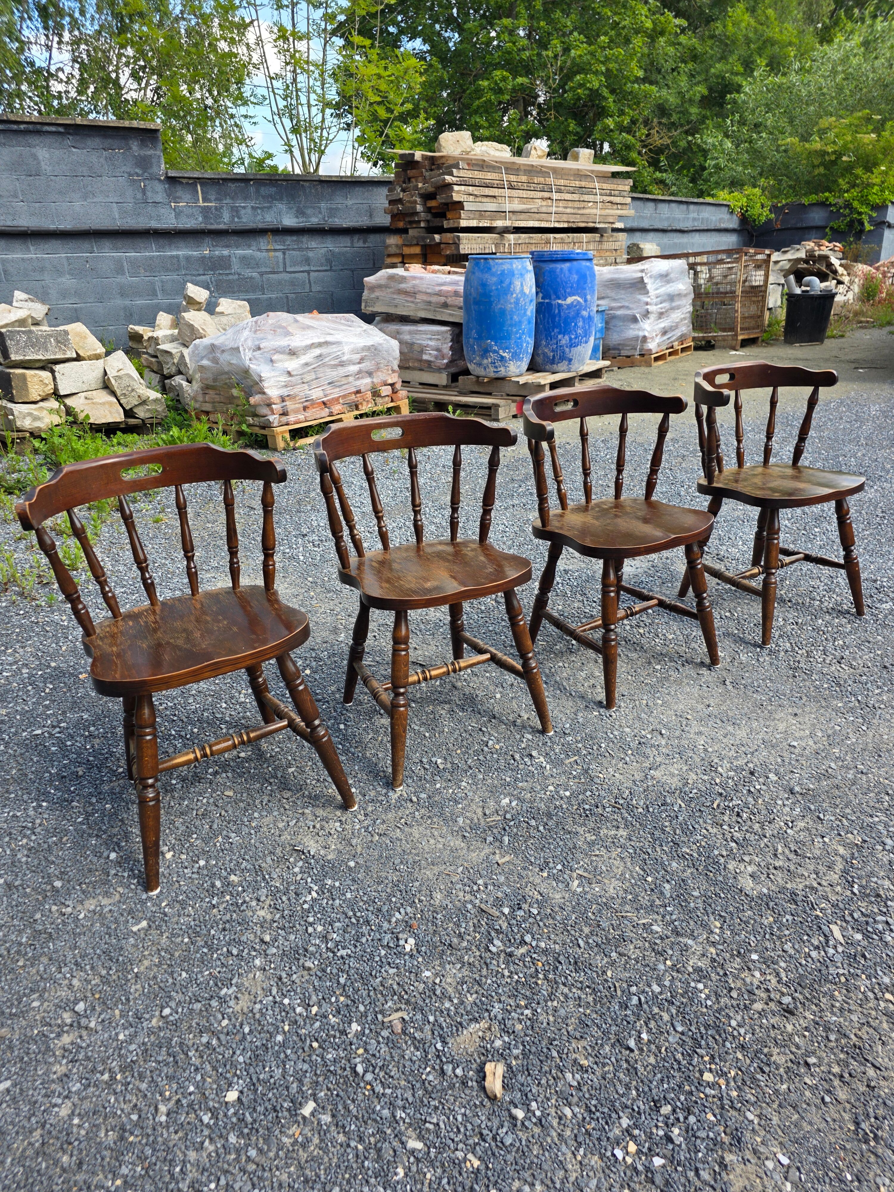 4 fauteuils bistrot style western en hêtre